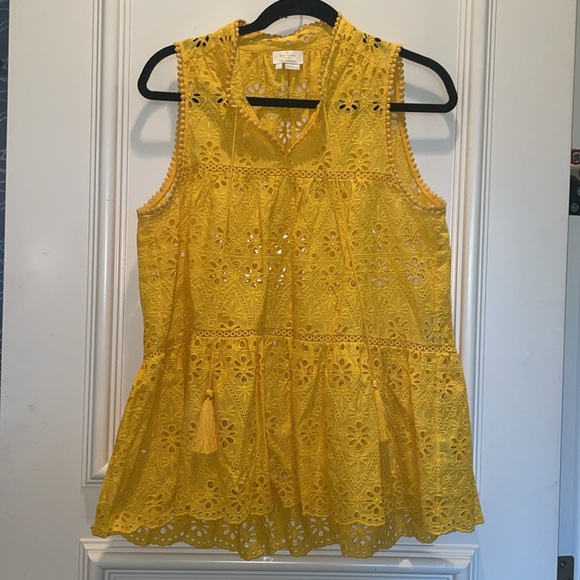 Kate Spade Laser Cut Floral Tank Top Blouse - Picture 3 of 4